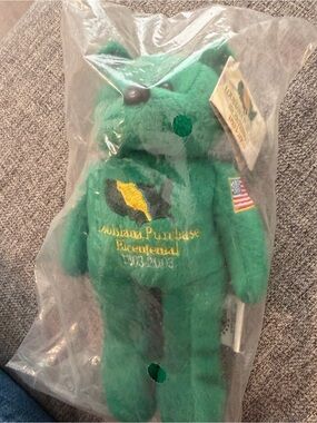 Green Louisiana Purchase Bicentennial Bear Plush Toy Thomas Jefferson NIP